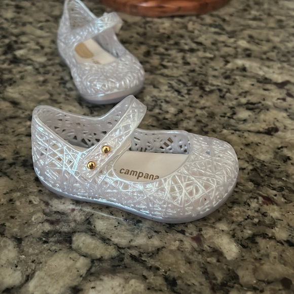 Baby Girls 5 Mini Melissa + Campana Zig Zag VI Clear Campana Mary Jane-adorable! - Picture 4 of 10